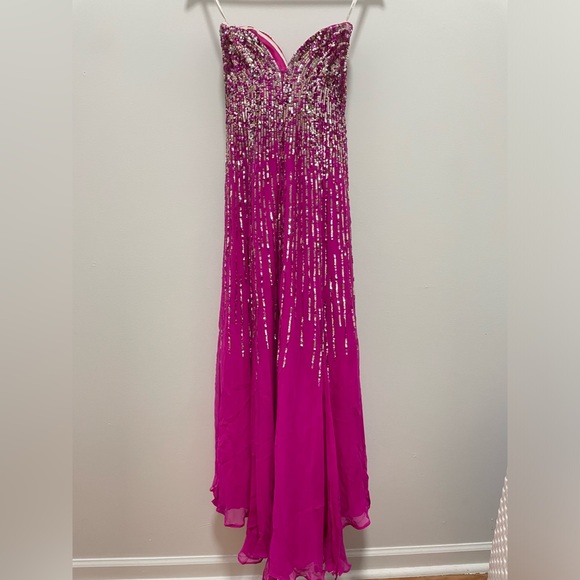 Sherri Hill Pink Fuchsia Strapless Sequin
Prom Dress - Picture 5 of 9
